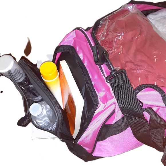 25" Pink Duffle Bag Gym Bag - Travel Bag - Carry-On Bag - Overnight Bag - Picture 7 of 11